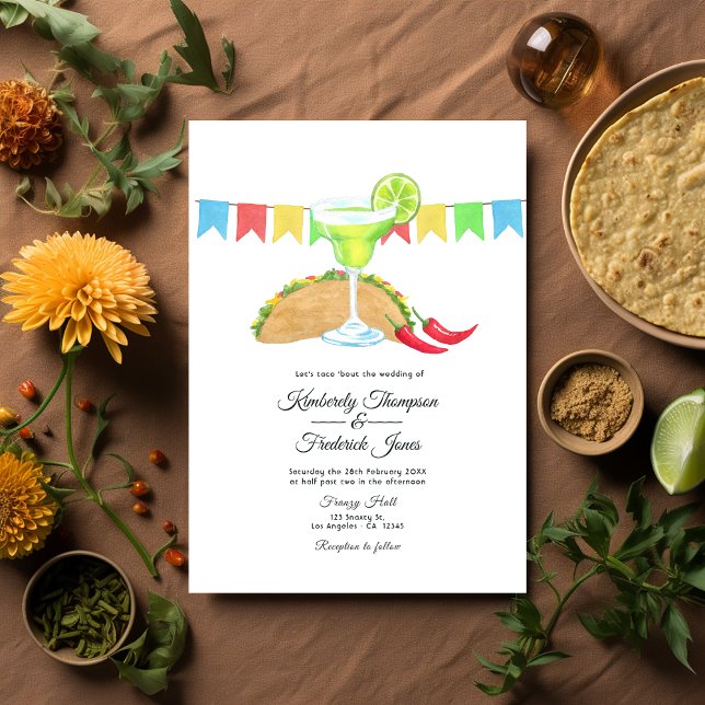 Invitation Mariage mexicain Fiesta Taco à propos de l'amour (Tacos and Tequila)