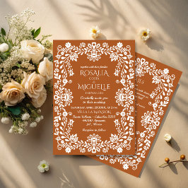 Invitation Mariage mexicain Talavera en terre cuite