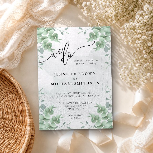 Invitation Mariage Micro Eucalyptus (Créateur téléchargé)