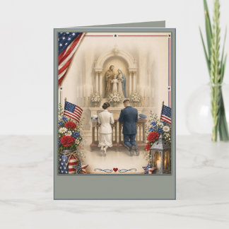 Invitation Mariage Militaire Catholique Américain sur mesure