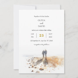 Invitation Mariage minimal des collecteurs de Shell Sunrise S