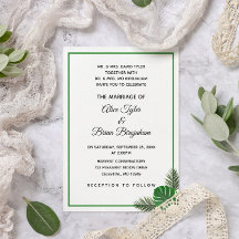 Mariage minimal moderne de verdure tropicale