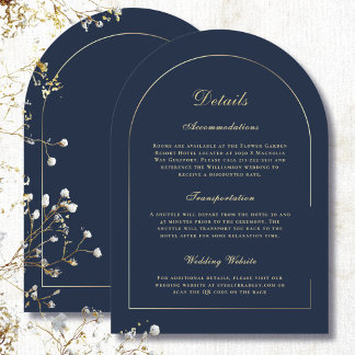 Invitation Mariage Minimal Or Arrière-Plan Nuit Détails