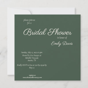 Invitation Mariage Minimal Script Highland Mousse Verte