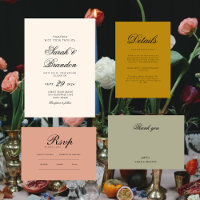 Mariage minimaliste à couleur unie chaude et écrit
