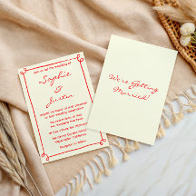 Mariage Minimaliste à l'Écriture Manuscrite Rouge