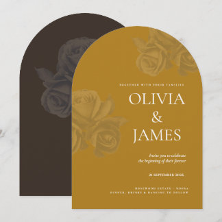 Invitation Mariage minimaliste Bohème Moderne Arche de Rose d