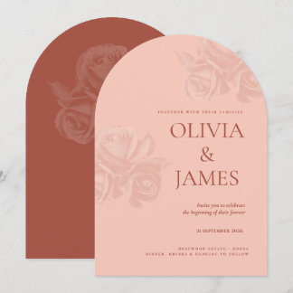 Invitation Mariage Minimaliste Bohème Moderne sous une Arche