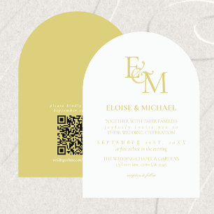 Invitation Mariage minimaliste classique avec monogramme Char