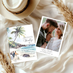 Invitation Mariage minimaliste de destination de plage d'été
