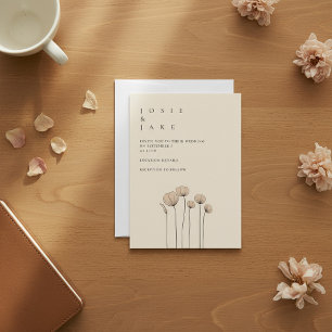 Invitation Mariage minimaliste de fleurs de jardin