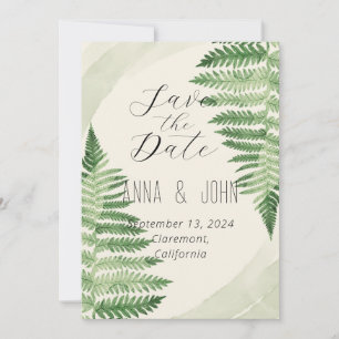 Invitation Mariage minimaliste de foune verte