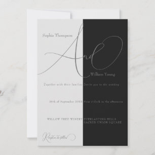 Invitation Mariage minimaliste de la moitié et de la moitié s