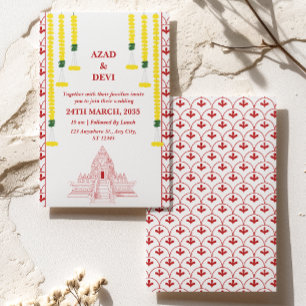 Invitation Mariage minimaliste de l'Inde du Sud