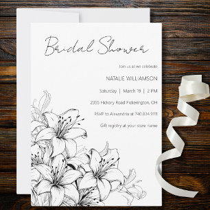 Invitation Mariage Minimaliste de Lys Fête Prénuptiale