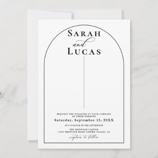 Invitation Mariage minimaliste de typographie d'arc