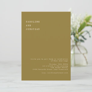Invitation Mariage minimaliste de typographie Ochre