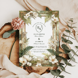 Invitation Mariage Minimaliste de Verdure de Forêt