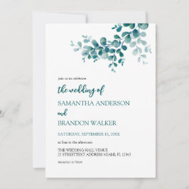 Invitation Mariage minimaliste de verdure eucalyptus