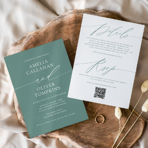Invitation Mariage Minimaliste Double Face