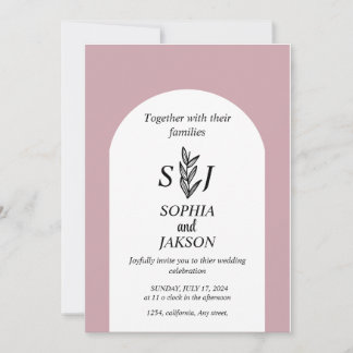Invitation Mariage minimaliste doux