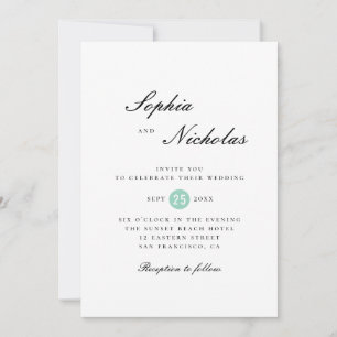 Invitation Mariage minimaliste élégant simple classique propr