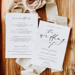 Invitation Mariage minimaliste Ellesmere et détails