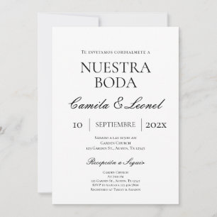 Invitation Mariage minimaliste en espagnol