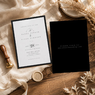 Invitation Mariage minimaliste encadré moderne
