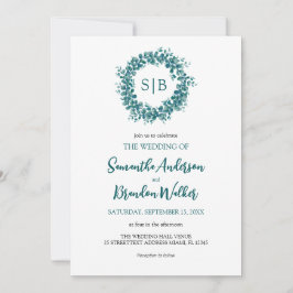 Invitation Mariage minimaliste Eucalyptus verdure