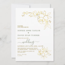Mariage Minimaliste Fleurs Vert Sauge Or