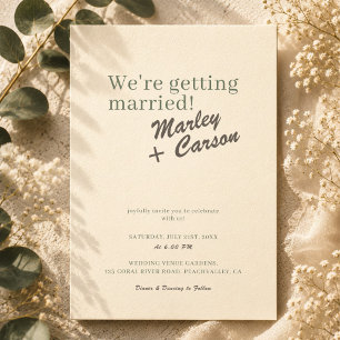 Invitation Mariage minimaliste funky moderne pastel ivoire
