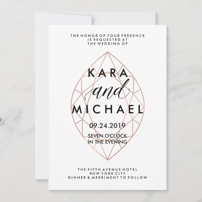 Invitation Mariage minimaliste géométrique moderne (Devant)