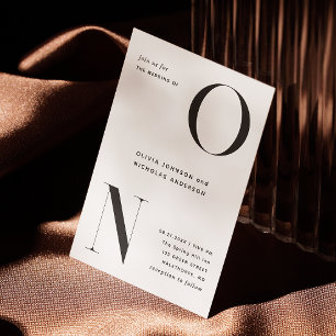 Invitation Mariage Minimaliste Initiales   Détails Modernes &