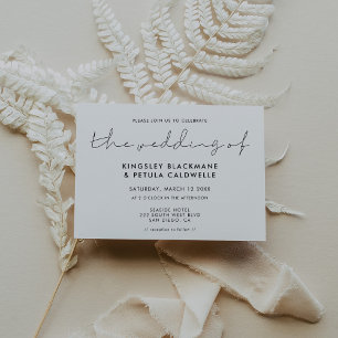 Invitation Mariage minimaliste manuscrit