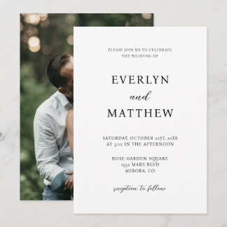 Invitation Mariage minimaliste moderne
