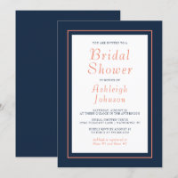 Mariage Minimaliste Moderne Bleu Nuit et Corail