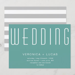 Invitation Mariage minimaliste moderne de script turquoise