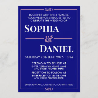 Invitation Mariage minimaliste moderne éditable