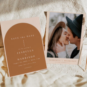 Invitation MARIAGE minimaliste moderne et orange brûlé par MI