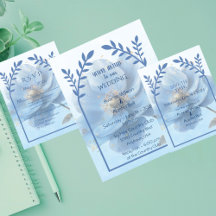 Mariage Minimaliste Moderne Poppy Or et Bleu
