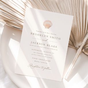 Invitation Mariage minimaliste moderne Sea Shell Beach
