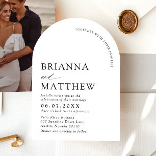 Invitation Mariage minimaliste noir & blanc moderne Arch