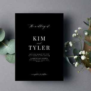 Invitation Mariage minimaliste noir et blanc