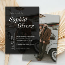 Mariage minimaliste photo noir et blanc élégant