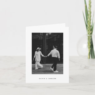 Invitation Mariage Minimaliste Photo Plié