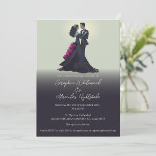 Invitation Mariage minimaliste pour amoureux gothiques romant