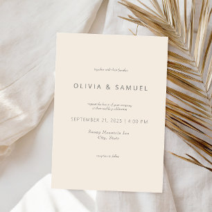 Invitation Mariage minimaliste simple de champagne