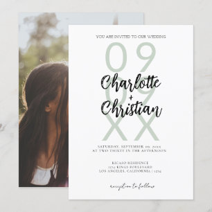Invitation Mariage minimaliste simple de date en gras