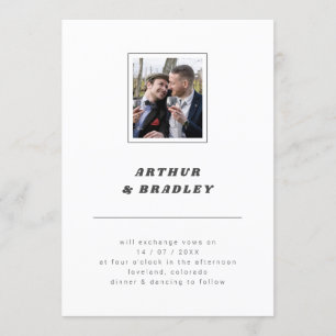 Invitation Mariage minimaliste simple de photo